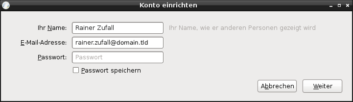 Thunderbird 3 E-Mail-Assistent: Daten eingeben Thunderbird 3 E-Mail-Assistent: Daten eingeben