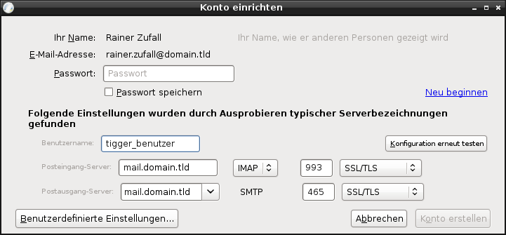 Thunderbird 3 E-Mail-Assistent: Servereinstellungen ändern Thunderbird 3 E-Mail-Assistent: Servereinstellungen ändern